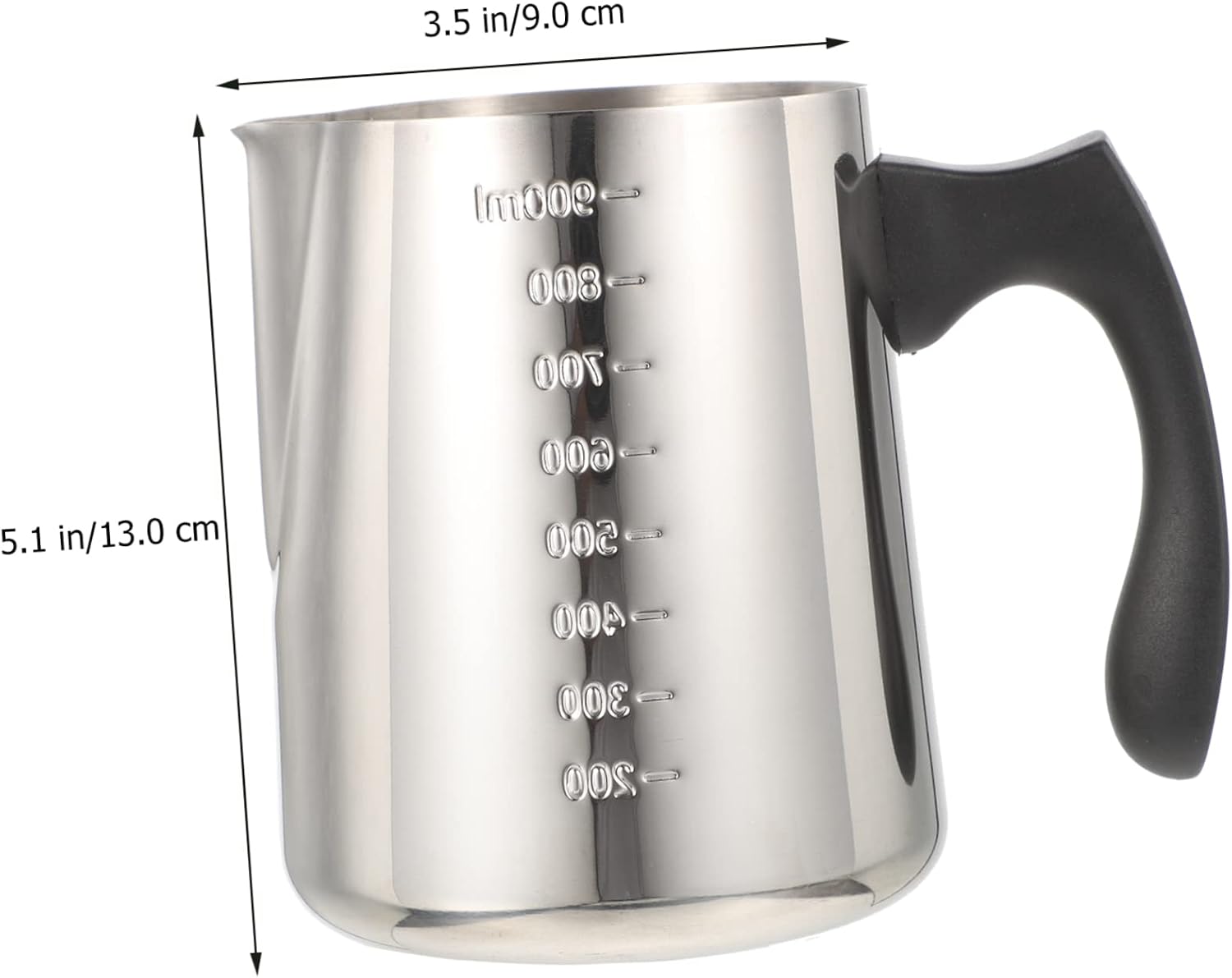 Amosfun Frothing Pitcher Household Milk Steamer with Ergonomic Handle Supplies for Latte Art Steaming Easy to Clean Kitchen Pitcher