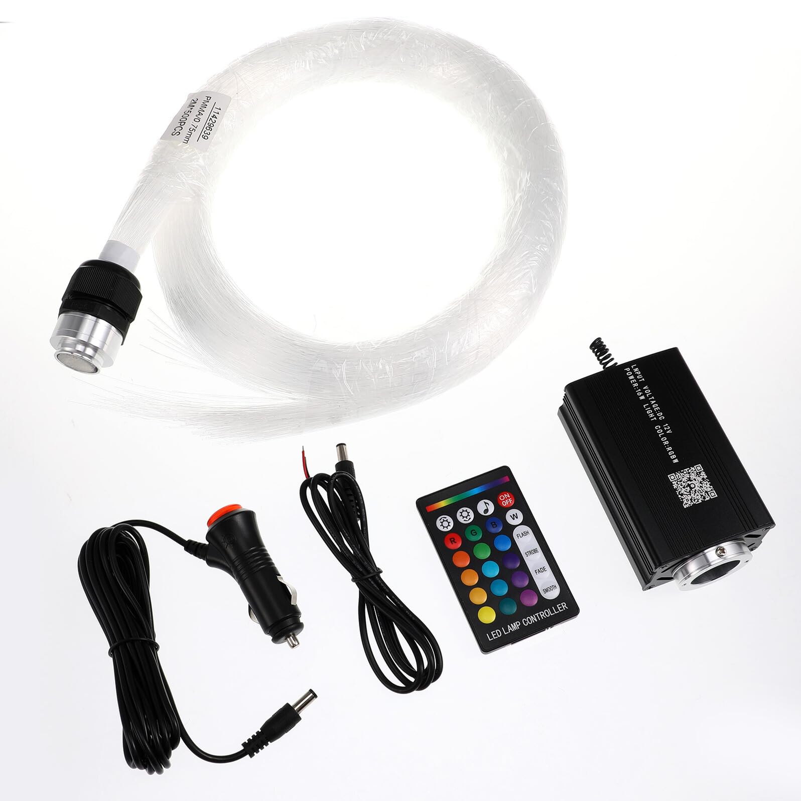 Alipis Kit Luci per Interni Tetto Auto Effetto Stellato, 500 Pezzi, Ottica a Filo Controllo da Telefono, Atmosfera Rilassante per Guida Notturna