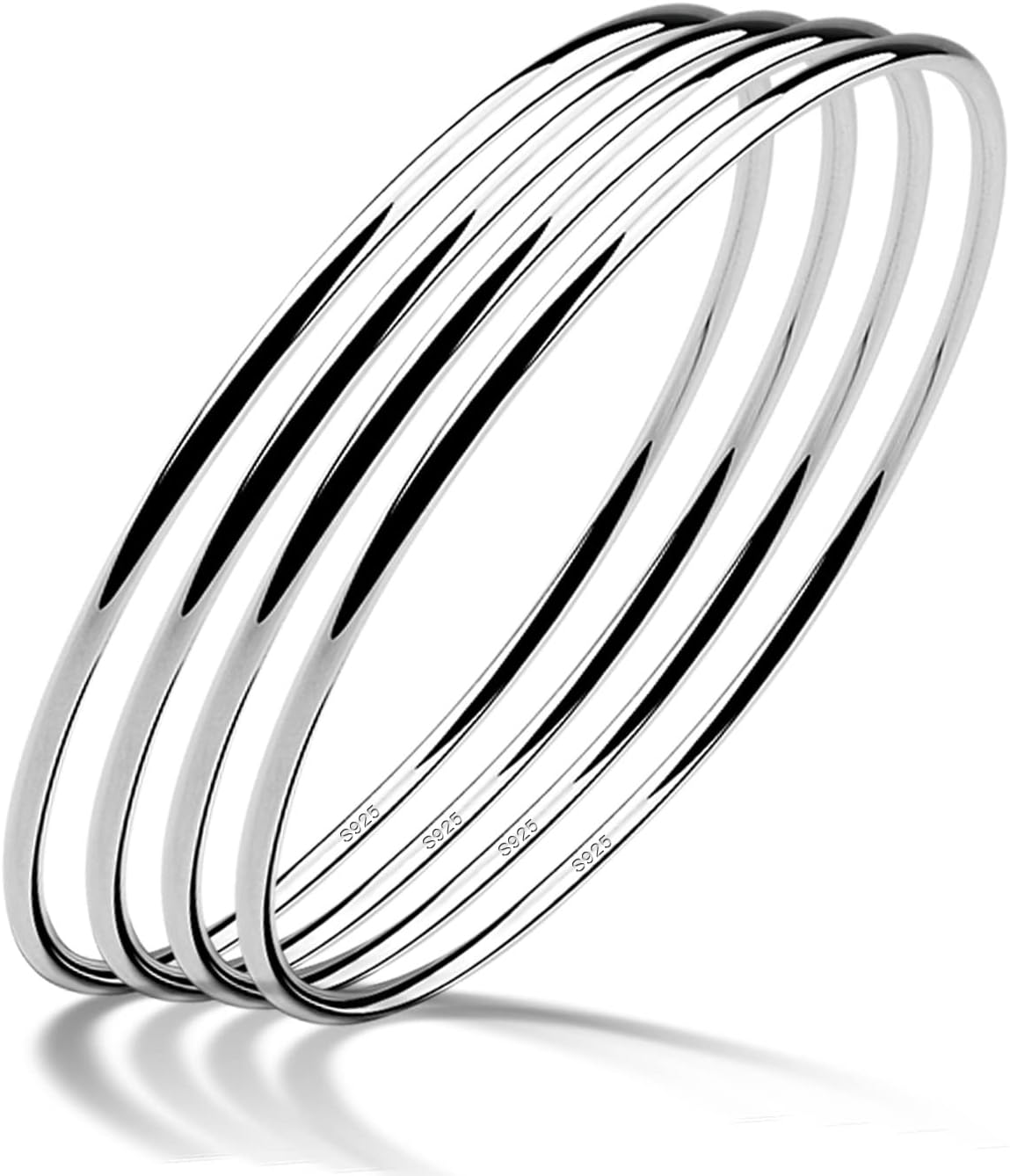 H&Beautimer 925 Sterling Silver Bracelet for Women's Italian Handmade Solid Bangle 2/3/4/5/6/7 Set Rose Gold Fine Jewelry With Gift Box