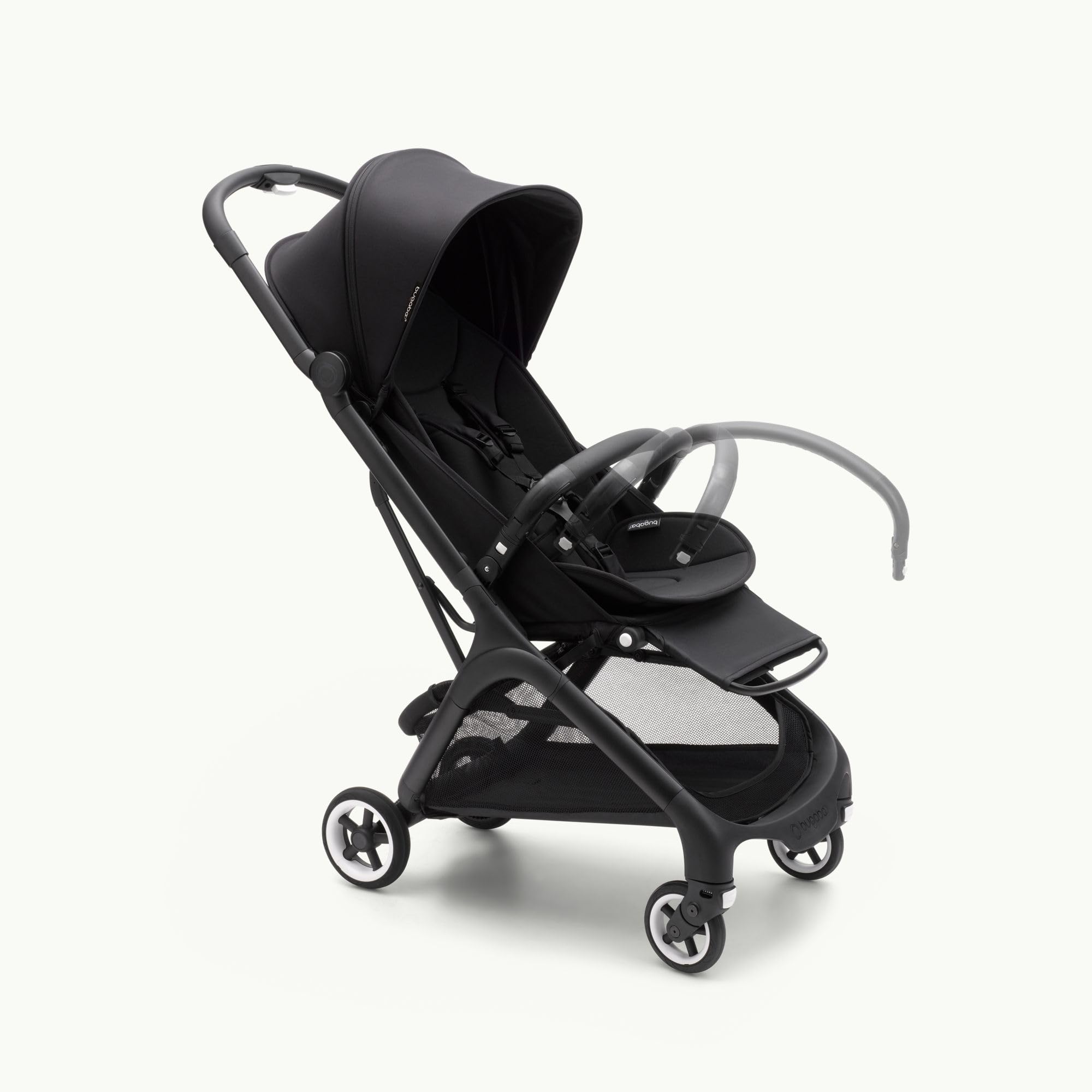 Bugaboo Butterfly Pack, Silla de paseo de Viaje con barra de seguridad, Pequeña y Ligera, Fácil de Plegar en 1 segundo, Cochecito Urbano para Bebés y Niños, espacioso con dirección cómodo, Negro