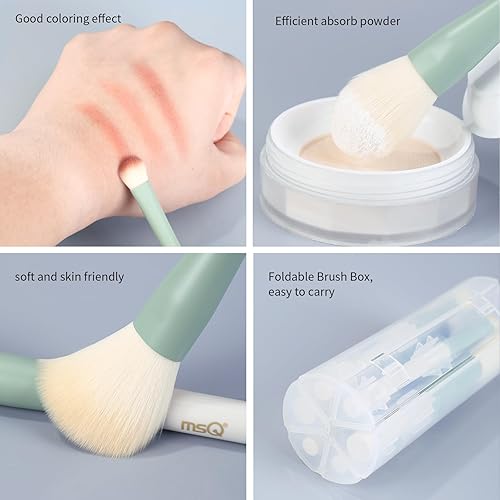 Miniatura 6 de MSQ Juego de 6 brochas de maquillaje, brochas de maquillaje de alta calidad, cepillo de mezcla para polvos sintéticos, brocha para sombra de ojos,