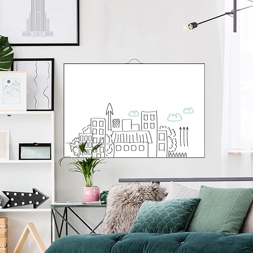 Miniatura 5 de Pizarra blanca de borrado en seco para pared, pizarra blanca magnética grande, pizarra blanca para oficina, hogar, cocina, escuela, marco