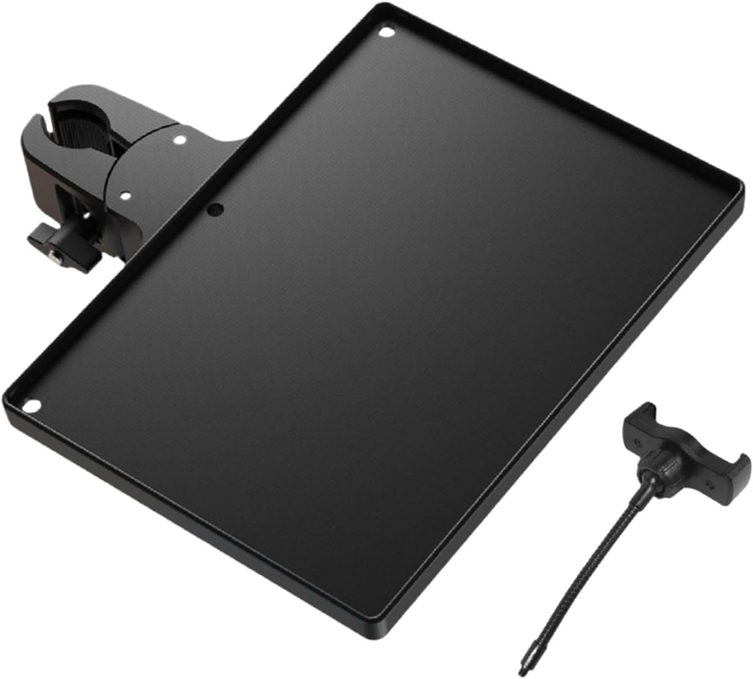 YIJU Stand Tray Universal Shelf Card Holder Clamp on Adjustable PP Construction Suitable for Concert Performance Meeting, with Phone Clip