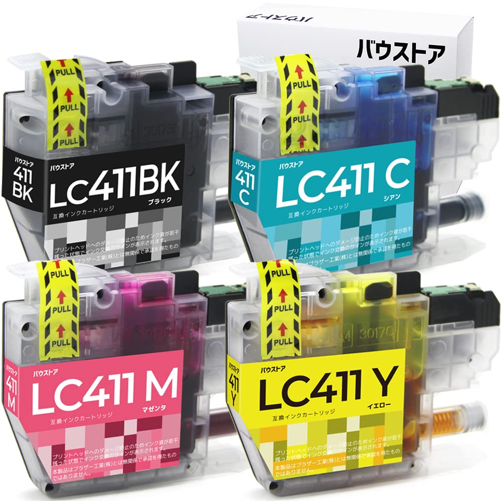 BROTHER LC411-4PK インクカートリッジ １２本 Amazon.co.jp: LC411 LC411-4PK ブラザー 用 インク LC411 4色