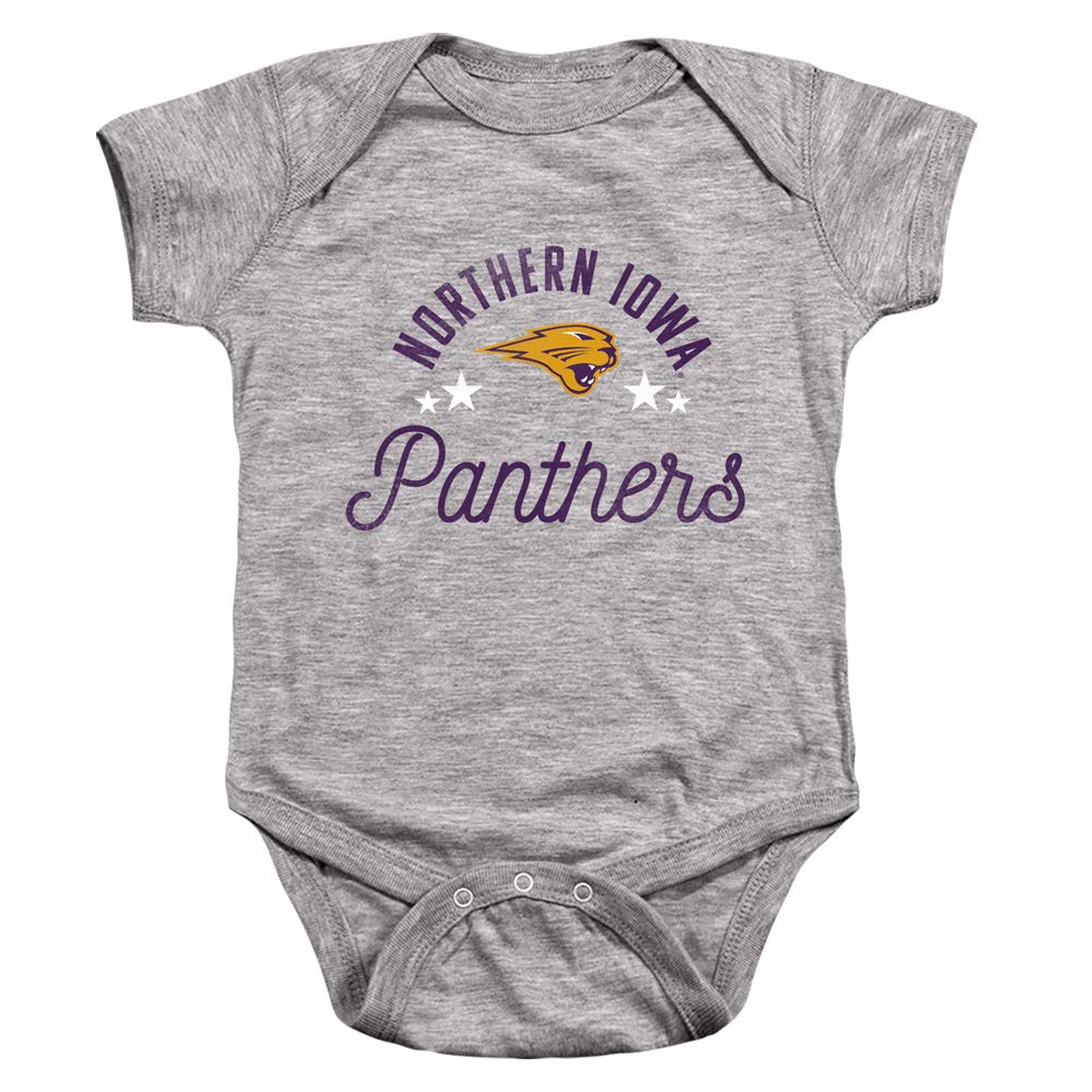 University of Northern Iowa Official Panthers Unisex Infant Snap Suit for Baby,Athletic Heather, 6 Months
