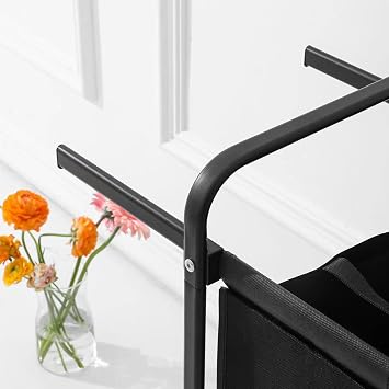 Laundry Hamper with Lid, 110L Capacity Basket with 2 Removable Bags,Dirty Clothes Basket for Bedroom Laundry Room Bathroom College Dormitories Black