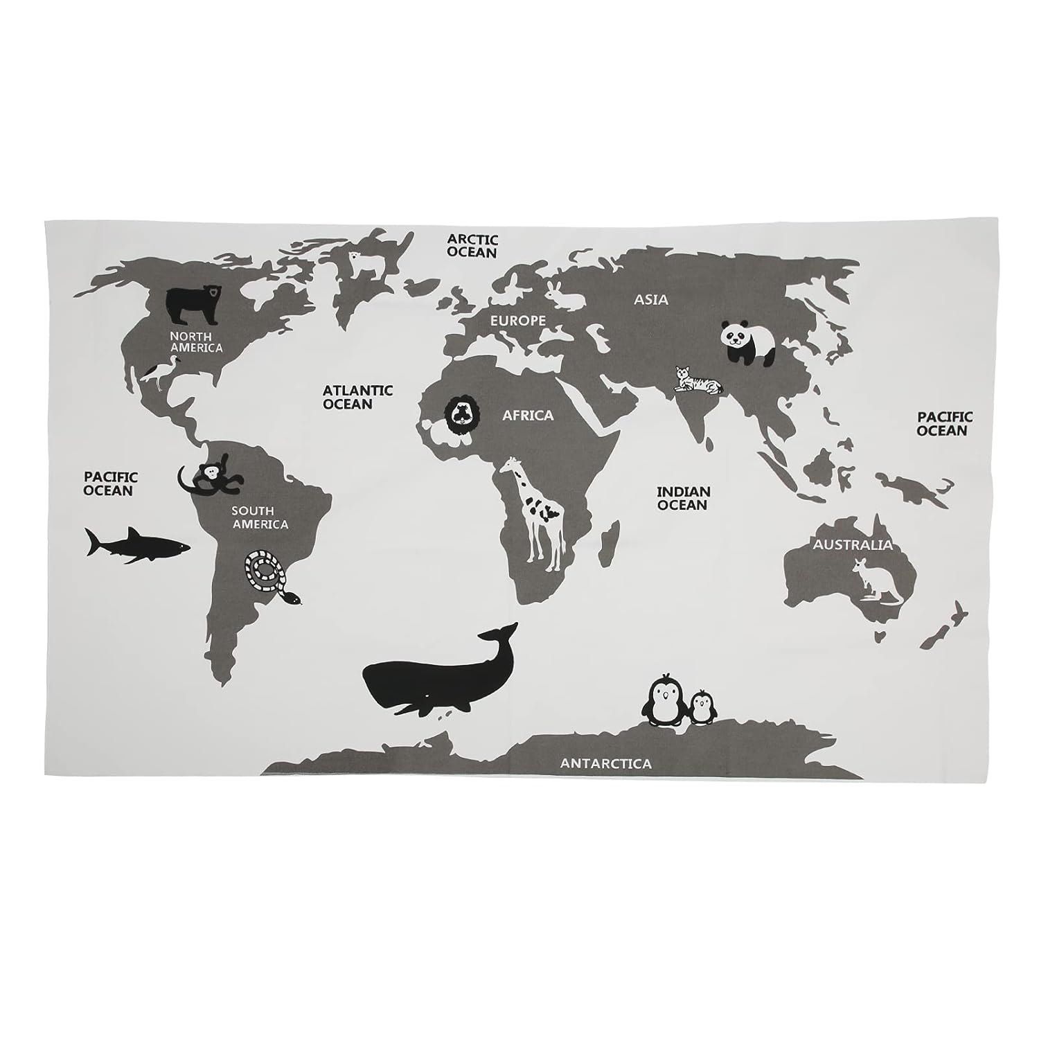 World Map Pattern Baby Play Mat, Foldable Infant Crawling Mat, Soft Skin - Friendly Floor Play Mat with Large Size Design for Home Outdoor Use