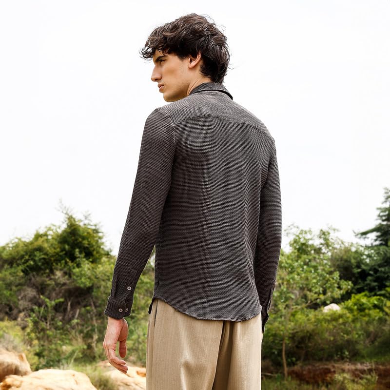 Image of CAHOOT Men's Solid Utility Shirt | Casual Wear | Spread Collar | Long Sleeve | Button Closure | Shirt Crafted with Comfort Fit for Everyday Wear