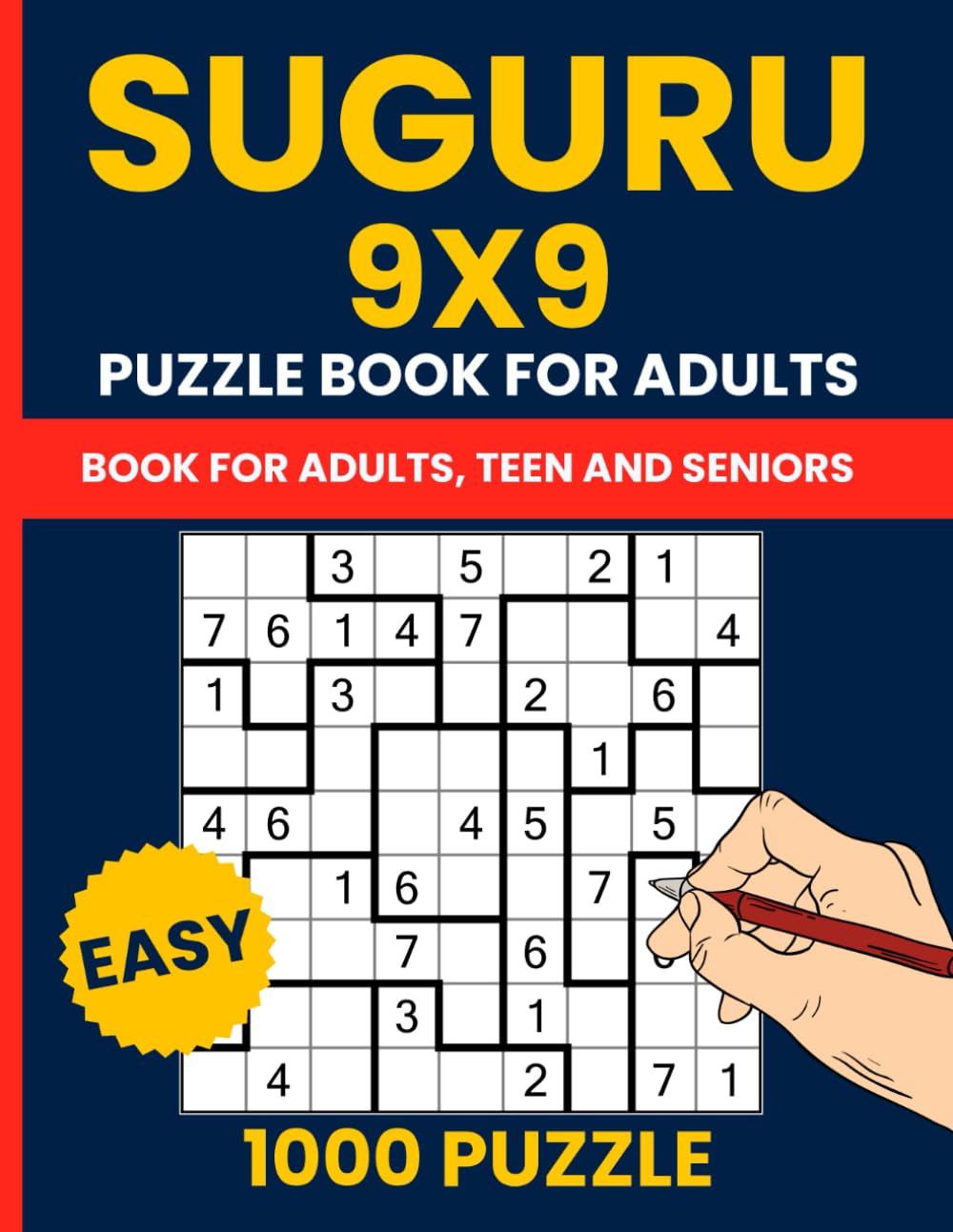 Ultimate Suguru Puzzle Book for Adults - 1000 Easy 9x9 Number Block Puzzles (Tectonic / Cell Blocks): Relaxing Brain Game Challenge with 9x9 Grids | 1000 Easy Suguru Puzzles to Train Focus and Logic
