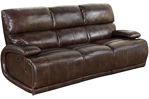 BarcaLounger Hudson II Power Recline 3 Seat Leather Sofa