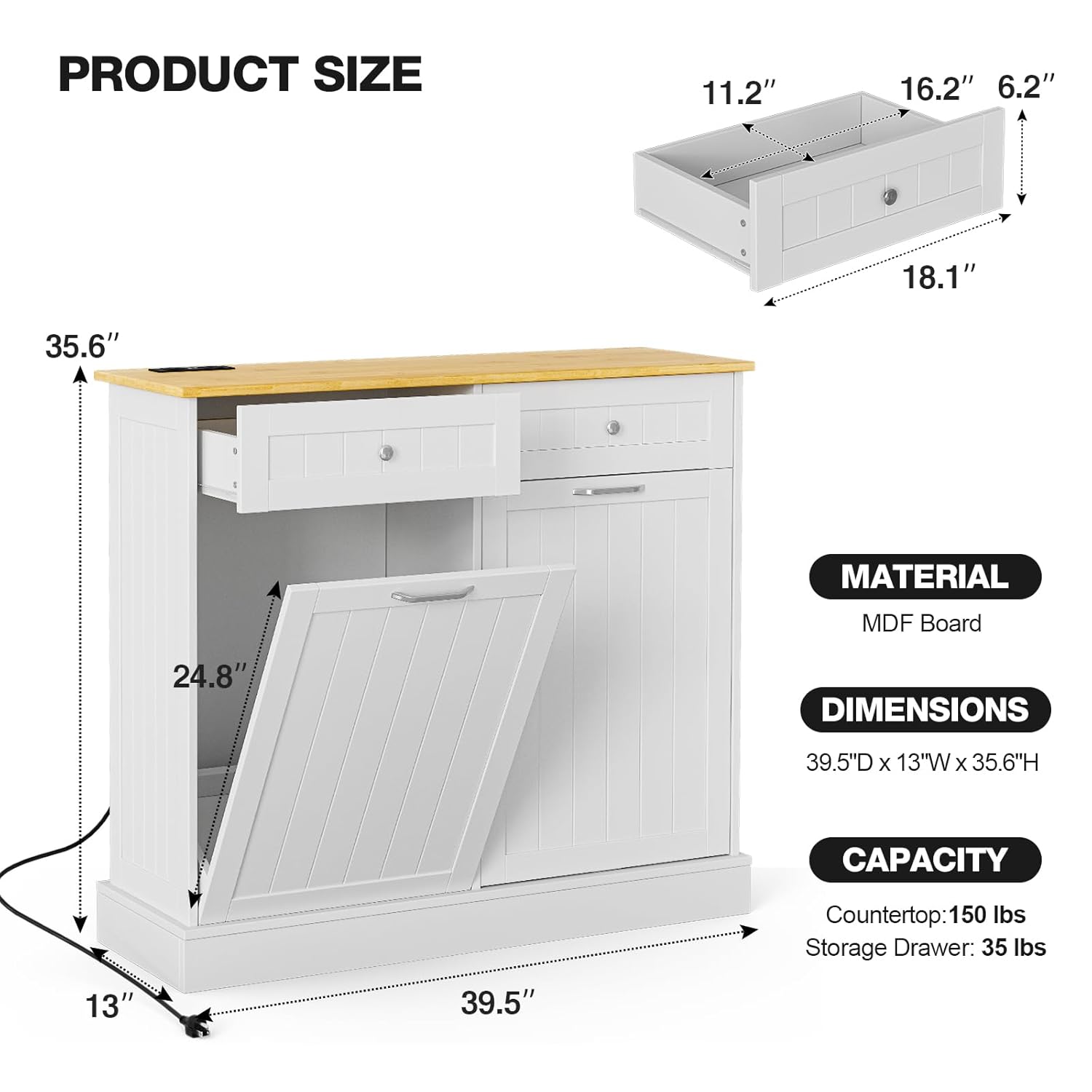 Dimensioni del prodotto e dettagli sui materiali
