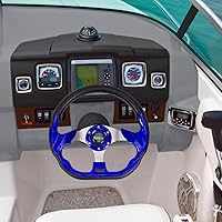 Vista 7 de RASTP Volante de 12.6 pulgadas para barco con adaptador de eje marino de 3/4" para la mayoría de los barcos, embarcaciones, yates, pontones (Azul)