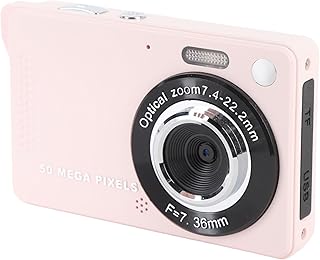 Cámara Digital de 50mp, Cámara de Video de Video y Focus Auto de 1080p, Cámara Compacta Anti-Shake HD de 2.8 "para Vloggers, Estudiantes (Pink)