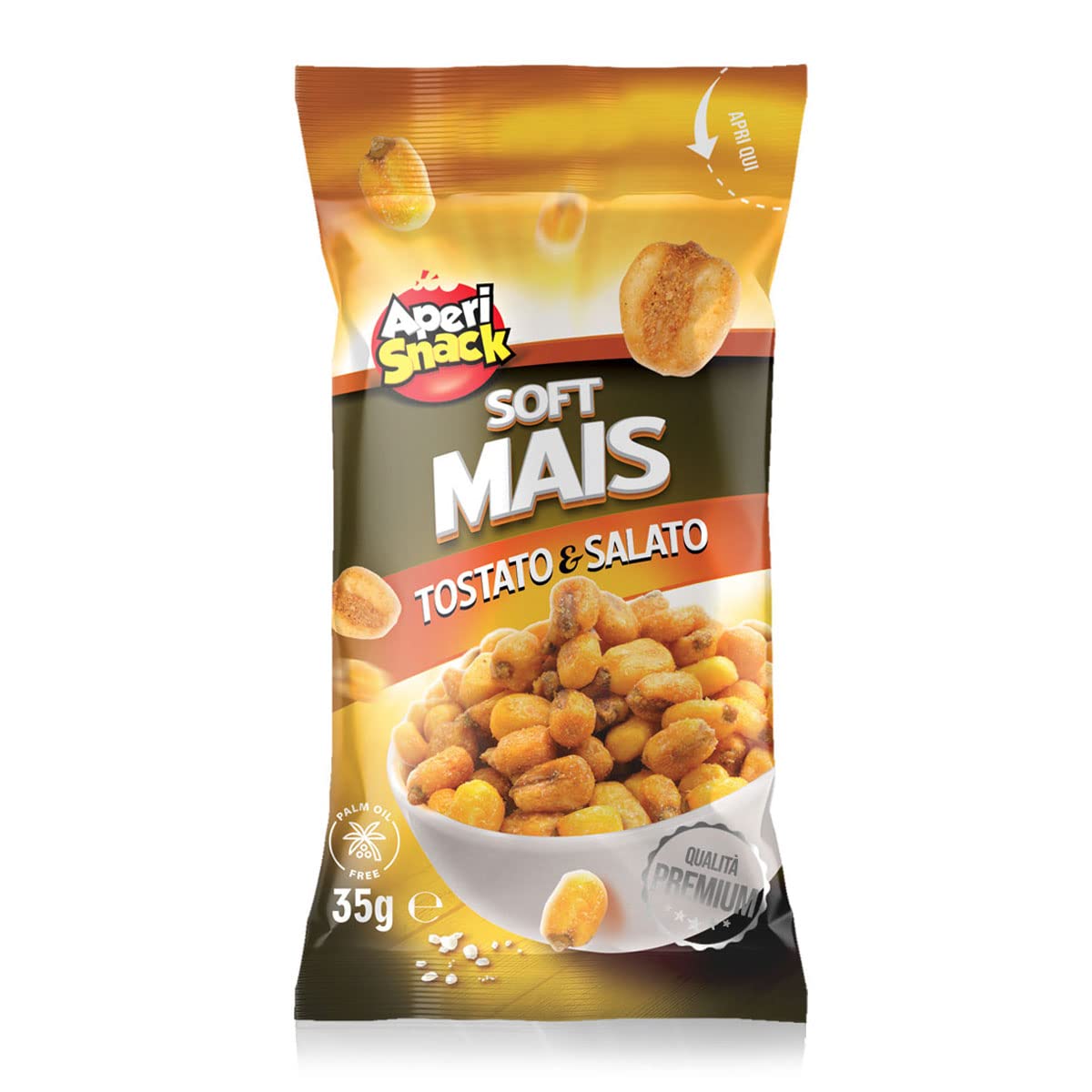 Aperisnack® - AP04.011.08 Soft Mais Tostato e Salato Vassoio 33pz monoporzione 35g Snack Salati per Aperitivo e per le tue Feste