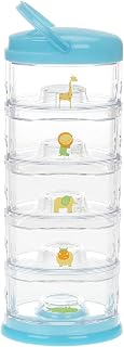 Packin' Smart Stackable and Portable Storage System for Formula, Baby Snacks and More. 5 Stackable Cups in Blueberry Sorbet. BPA Free.