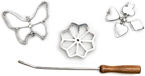 Miniatura 3 de Fox Run Juego de hierro rosetón con asa, aluminio fundido, mariposa, flor y trajes de tarjetas