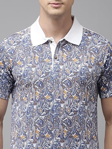 Image of KRYPTIC Men's Ultra-Soft Cotton Rich Casual Printed Half Sleeve Regular Fit Classic Polo T-Shirt - Soft, Cool & Stylish Everyday Wear
