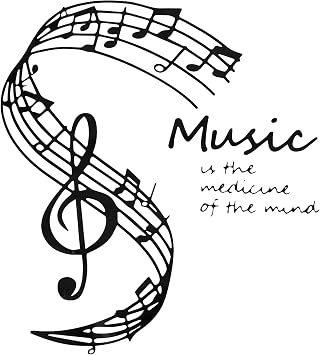 CREATCABIN Music Notes Wall Stickers Black 12.79x11.41Inch | Vinyl Wall Decal, Peel & Stick, For Home Studio Classroom School, Aesthetic Mural Wallpaper Design