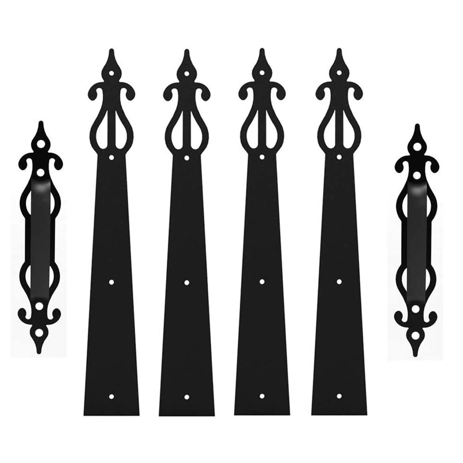 Shundeed Fancy 6Pcs Steel Garage Door Hardware Kit, Decorative Garage Door Hinge Handle, Metal Door, Wooden Door And Other Hardware(Fancy)