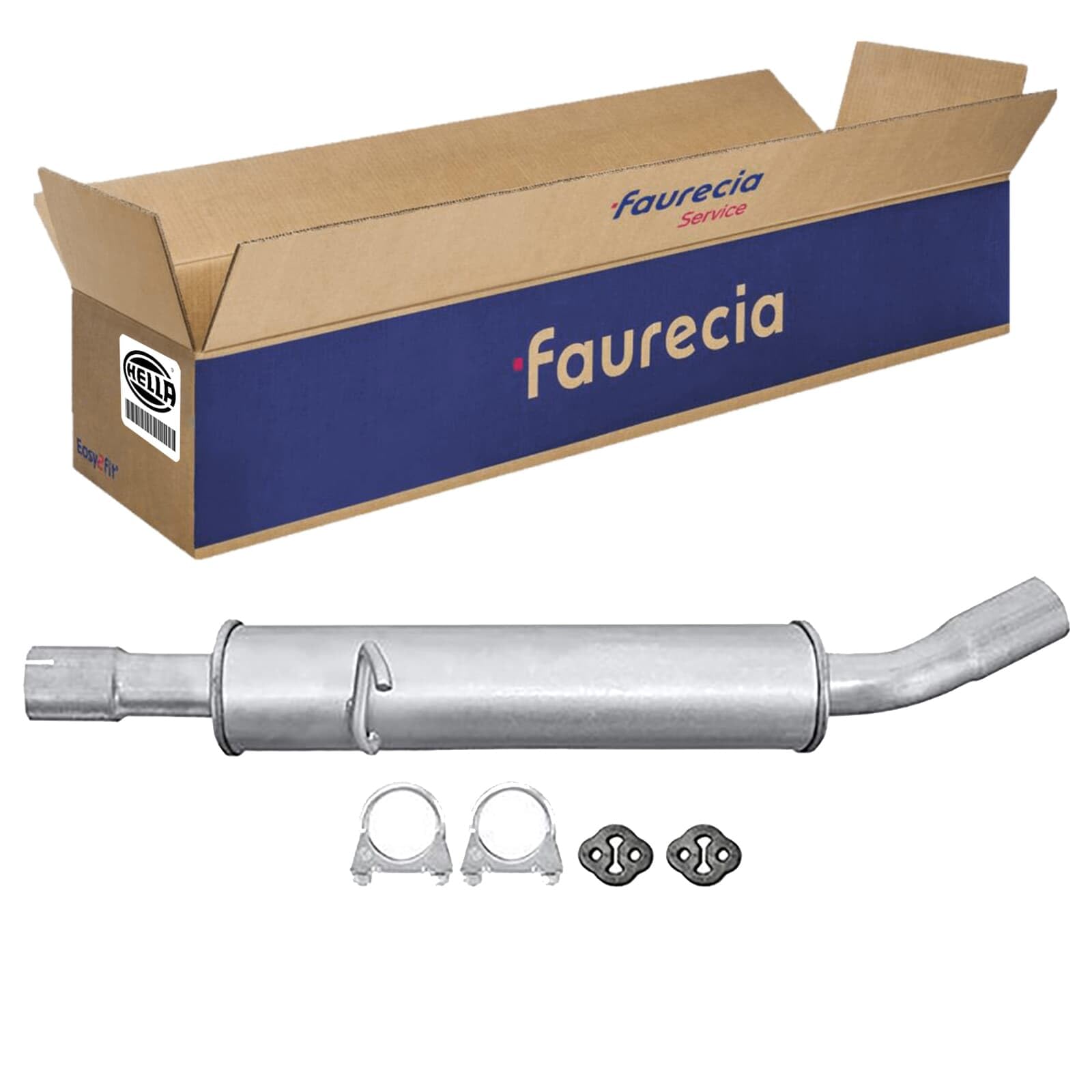 HELLA 8LB 366 021-761 Tłumik przedni - Easy2Fit® Kit - z przodu - jednoczęściowy - Komplet z elementami do montażu - dla m. in. MERCEDES-BENZ A-CLASS (W169)