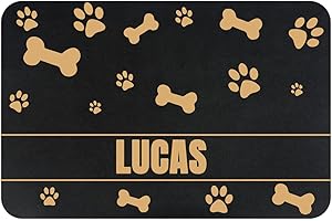 Personalized Dog Cat Food Mat PU Non-Slip
