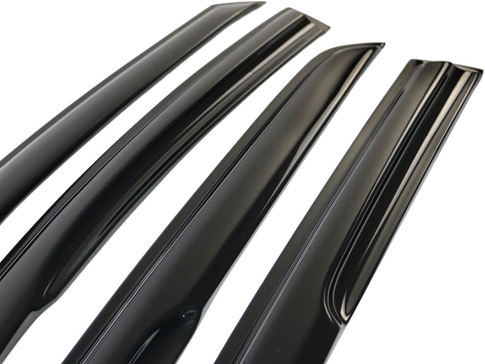 Window Visor Compatible with 2015-2019 VW Golf MK7, Acrylic Smoke Tinted & Semi-Transparent Sun Rain Shade Guard Wind Vent Air Deflector by IKON MOTORSPORTS