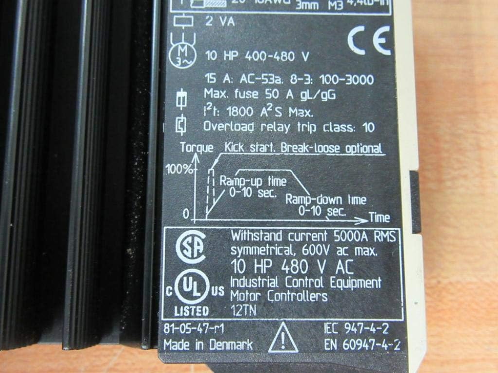 Technical data and certifications label for Danfoss MCI 15 Motor Controller