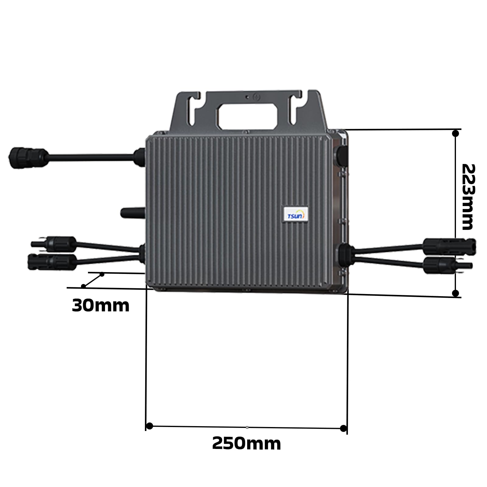 SUNNIVA® 1840W Balkonkraftwerk BIFAZIAL FULLBLACK komplett Steckdose TSUN 800W Wechselrichter, PV Solaranlage, 4x 460W Glas-Glas Solarmodule, inkl. 5m Kabel, Bluetooth WIFI, Komplettset