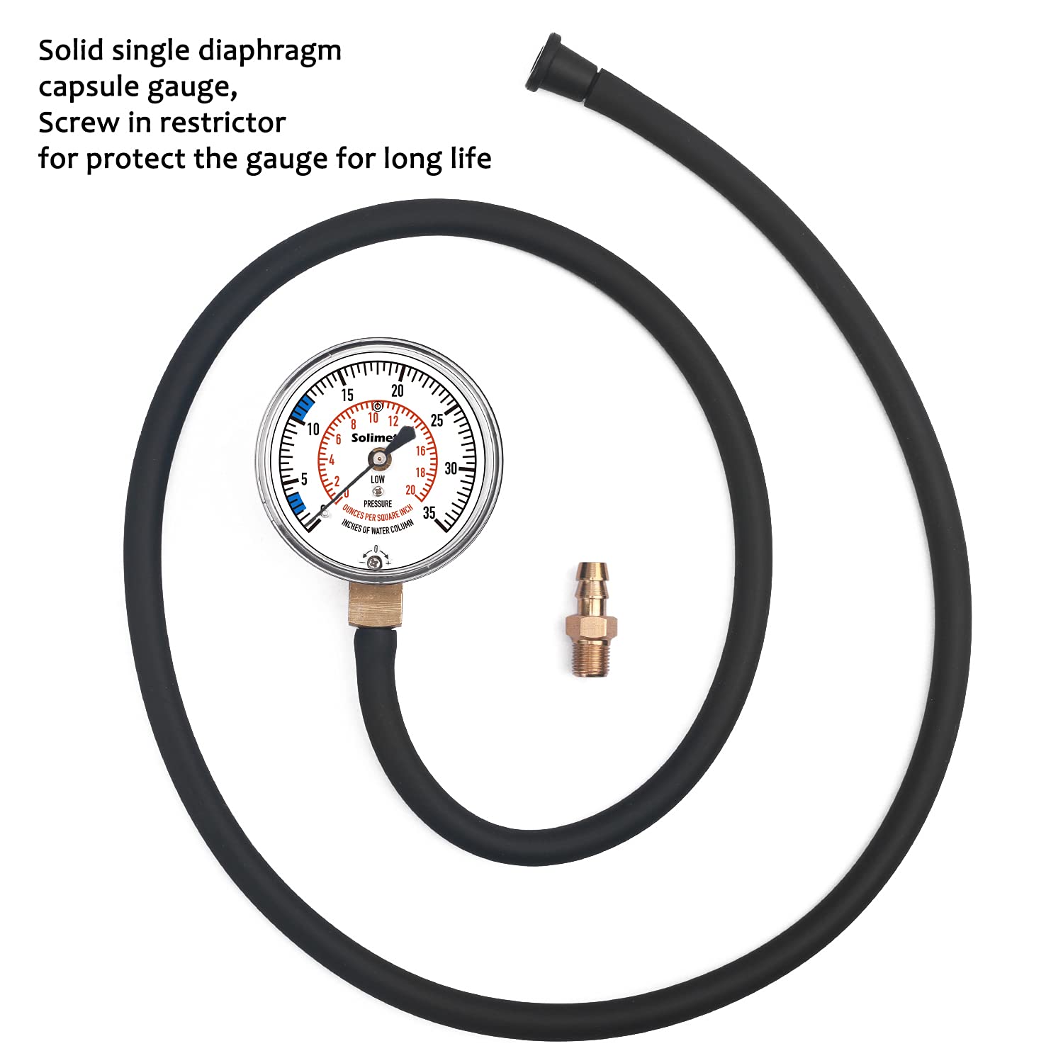 Erdgas oder LP Gas Krümmer Drucktest Kit, LP Gasdruckprüfer, Erdgasmessgerät, 0.0-88.9 cm W.C