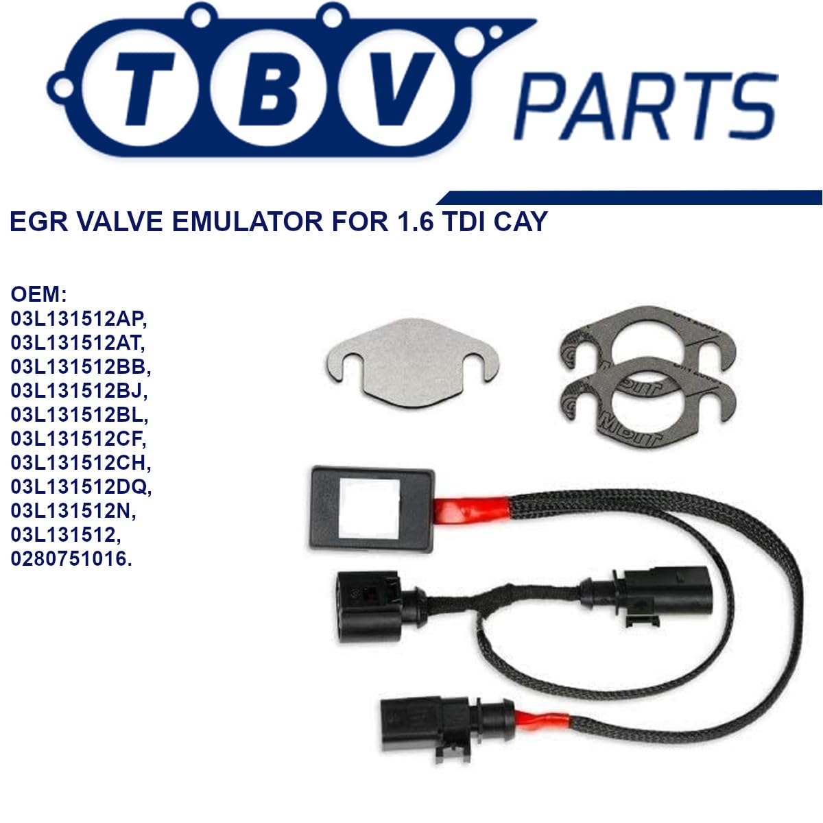Kit ANNULLARE VALVOLA EGR 003L131512AT Compatibile per motore CAYC 1.6 TDI A3 Altea Ibiza Leon Caddy Anullare valvola Egr 03L131512AP 03L131512AT