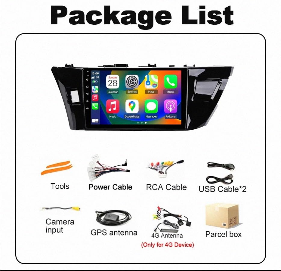 Pantalla de Coche para Toyota Corolla 2013-2016 con Navegación GPS y Música Inalámbrica 7
