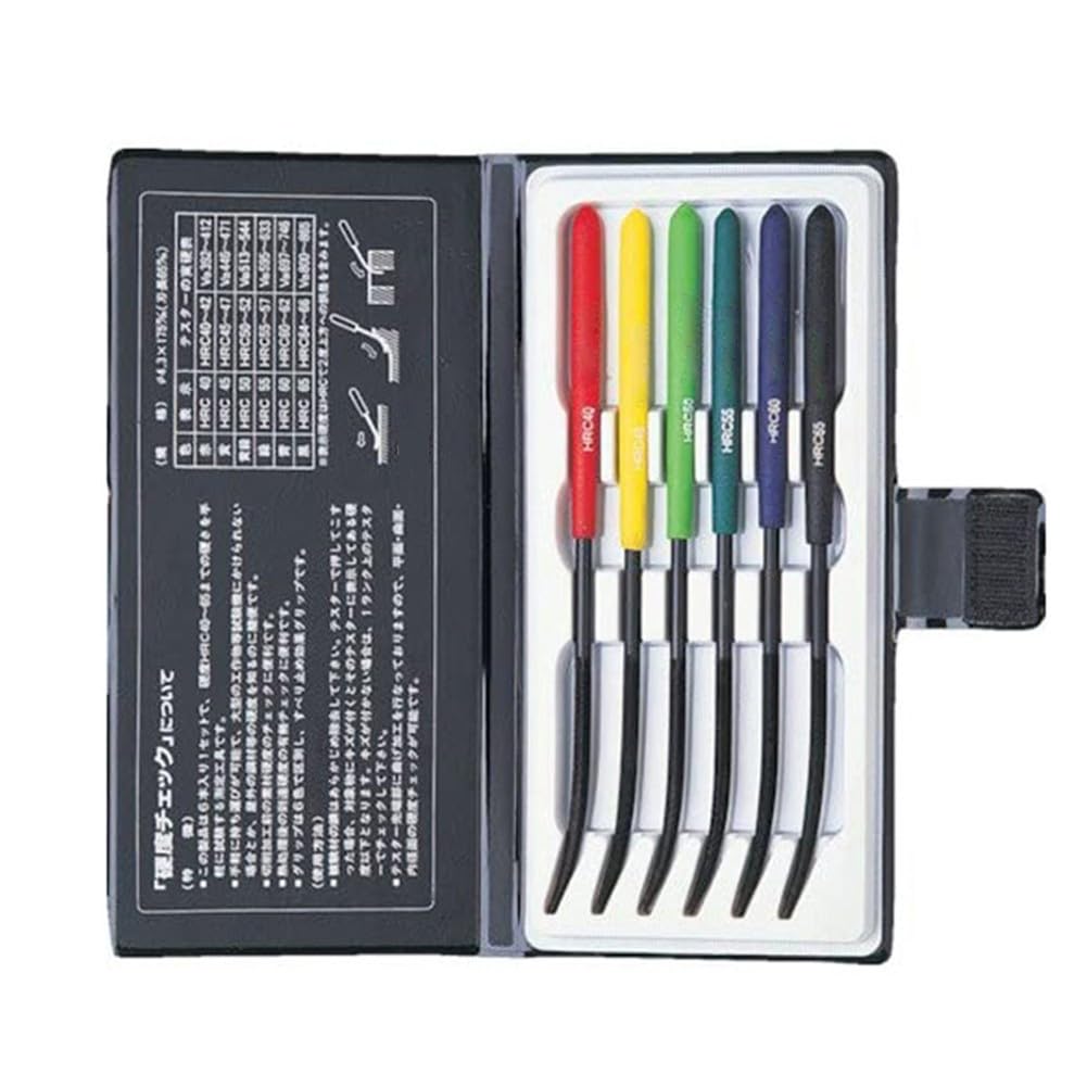 Juego de 6 limas de dureza HRC 40-65, kit de prueba de dureza de metal, superficies planas y curvadas