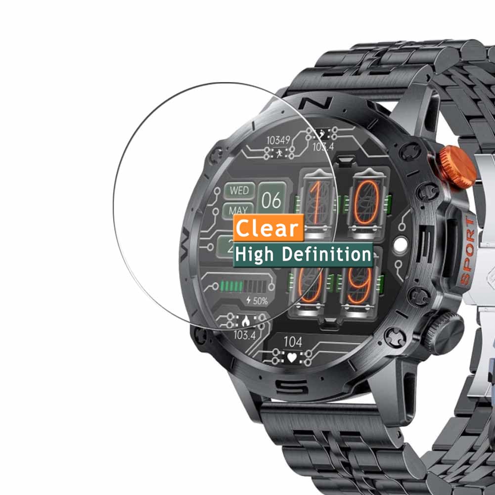 Vaxson 3-Pack Screen Protector, compatible with SIEMORL ESFOE ST19 1.43" smart watch smartwatch, TPU Guard Film Protectors Sticker [NOT Tempered Glass]