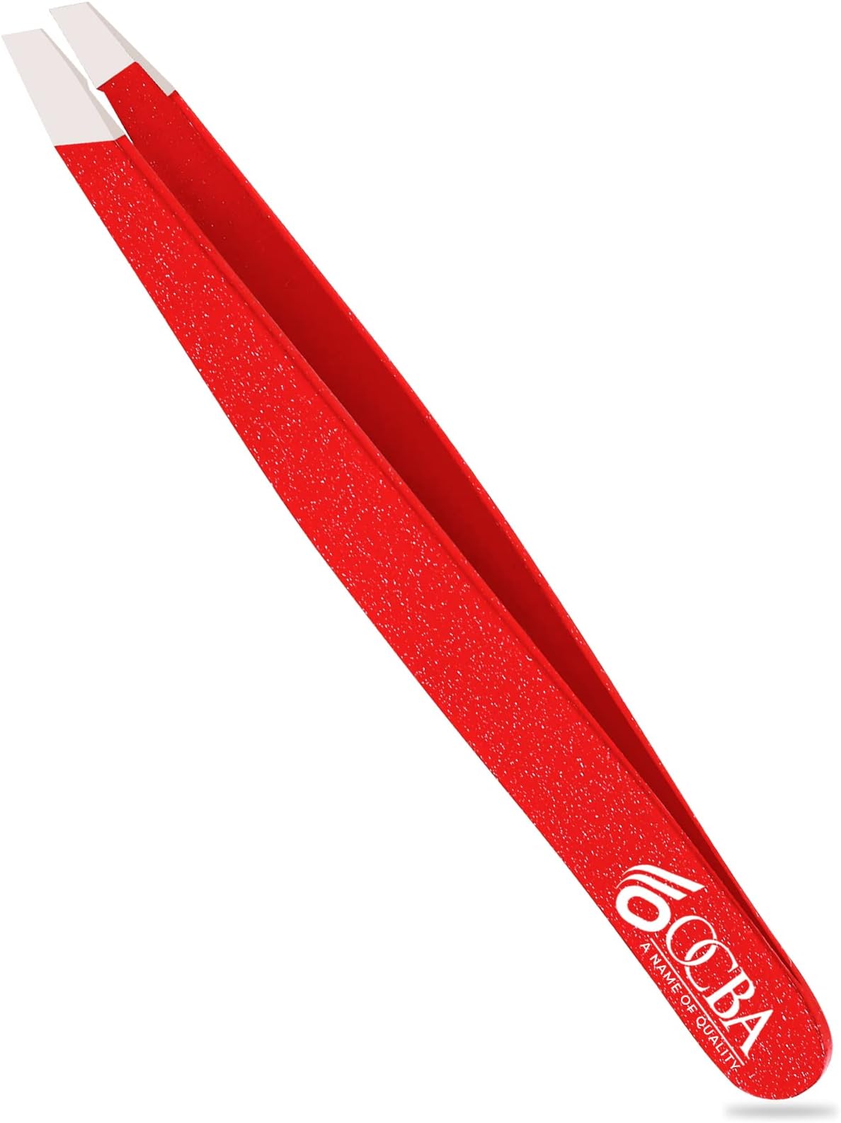1 Pcs Tweezers for Facial Hair Women & Men for Precise Grooming of Eyebrows - Professional Stainless Steel Eyebrow Tweezers for Ingrown Hair on Nose Ear (Sparkling Red)