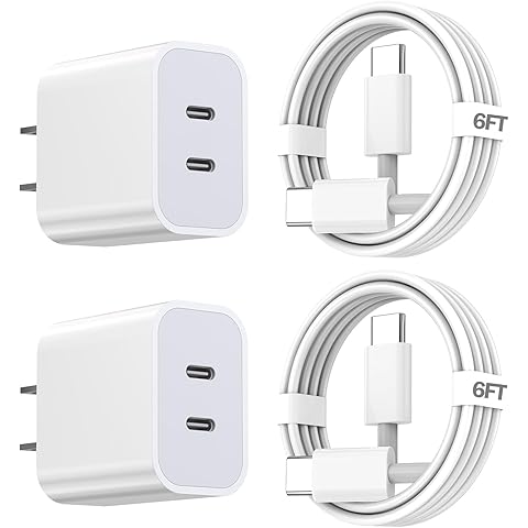 iPhone 15 Charger,Apple Charger Fast Charging,2Pack Dual Port Power Delivery Apple Charging Block,6FT USB C to C iPhone 17 Charge Cable,USB C Charge for iPhone 17/17 Air/16/15 Pro/iPad Pro/Air/Mini
