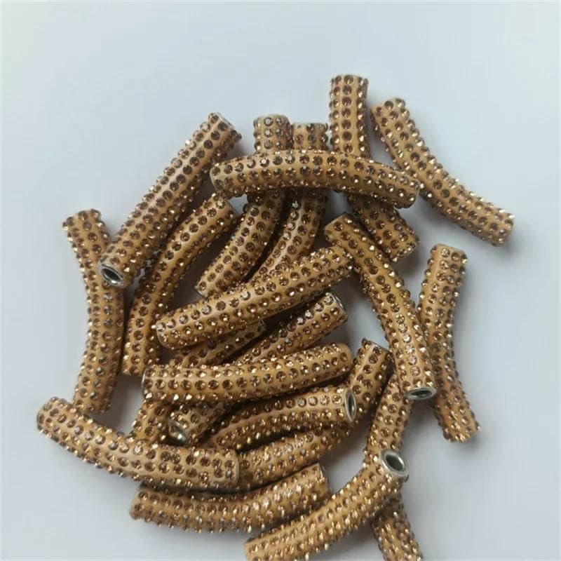 Cuentas sueltas de arcilla blanda con incrustaciones de diamantes AB de 45 mm, accesorios hechos a mano para bricolaje, 6-45 mm, 10 unidades