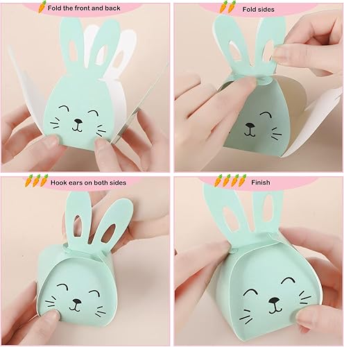 Miniatura 3 de 36 cajas de Pascua de papel, bolsas de regalo de Pascua, bolsas de conejo, lindas cajas de regalo de dulces de Pascua, cajas de regalo con forma de