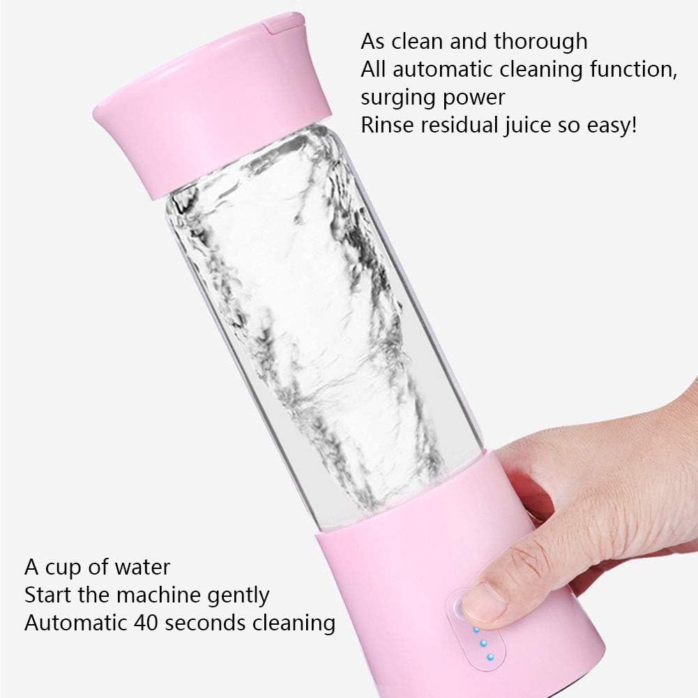 Gaone Smoothie Blender Mini USB Rechargeable Portable Blender Juicer Mixer Personal with 6 Pieces Blades 15 Cups 380Ml for Travel Home Office Churned Shake The Outdoor,White