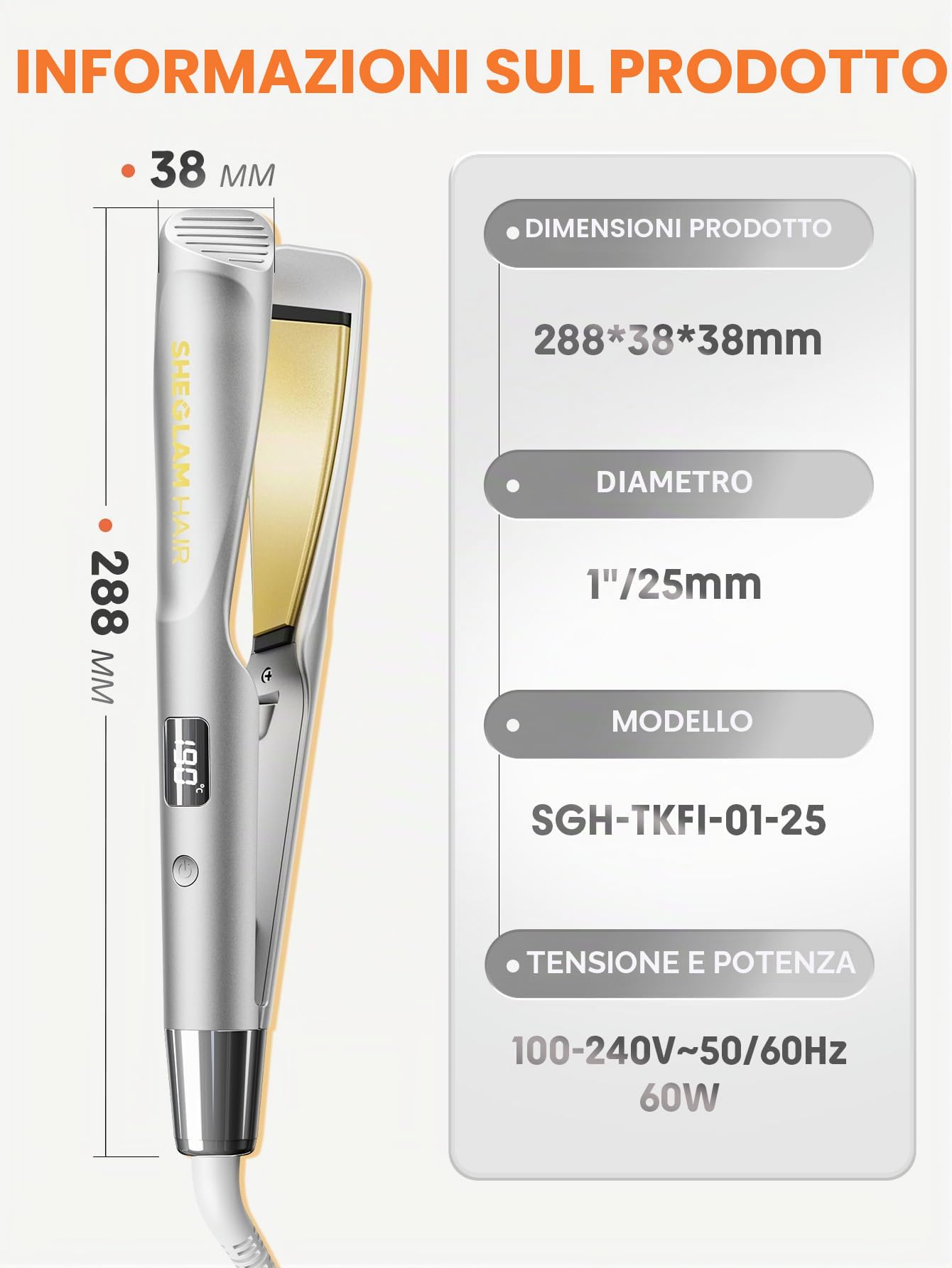 SHEGLAM Sleek Chic Twist Kiss - Piastra lisciante 2 in 1 (lisciatura e ricci), 1 pollice, 60 secondi, riscaldamento rapido, 20 milioni di ioni negativi, 5 livelli di temperatura, facile da viaggiare