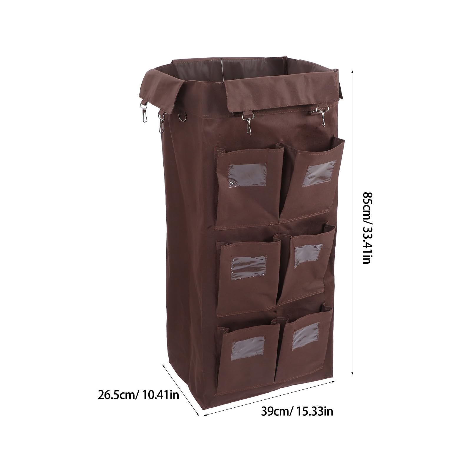 BESTYASH Bolsa para Carrito de Limpieza con 6 Bolsillos - Organizador de Bolsas de Basura Colgante de Alta Capacidad para Carrito de Limpieza Comercial, Reemplazo para Hotel