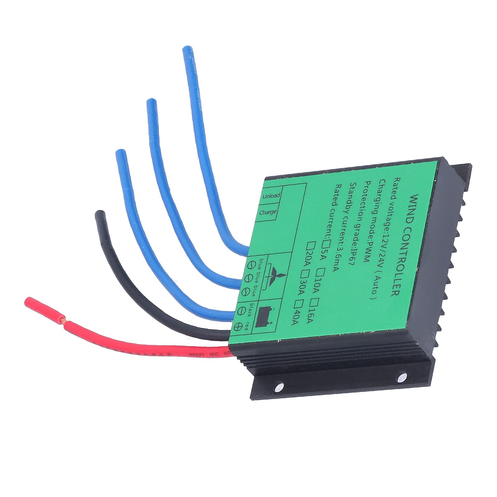 Walfront 100W‑400W 12V /24V Controller per Turbine Eoliche, IP67 Regolatore di Carica per Generatore Eolico, Regolatore di Carica (40A)