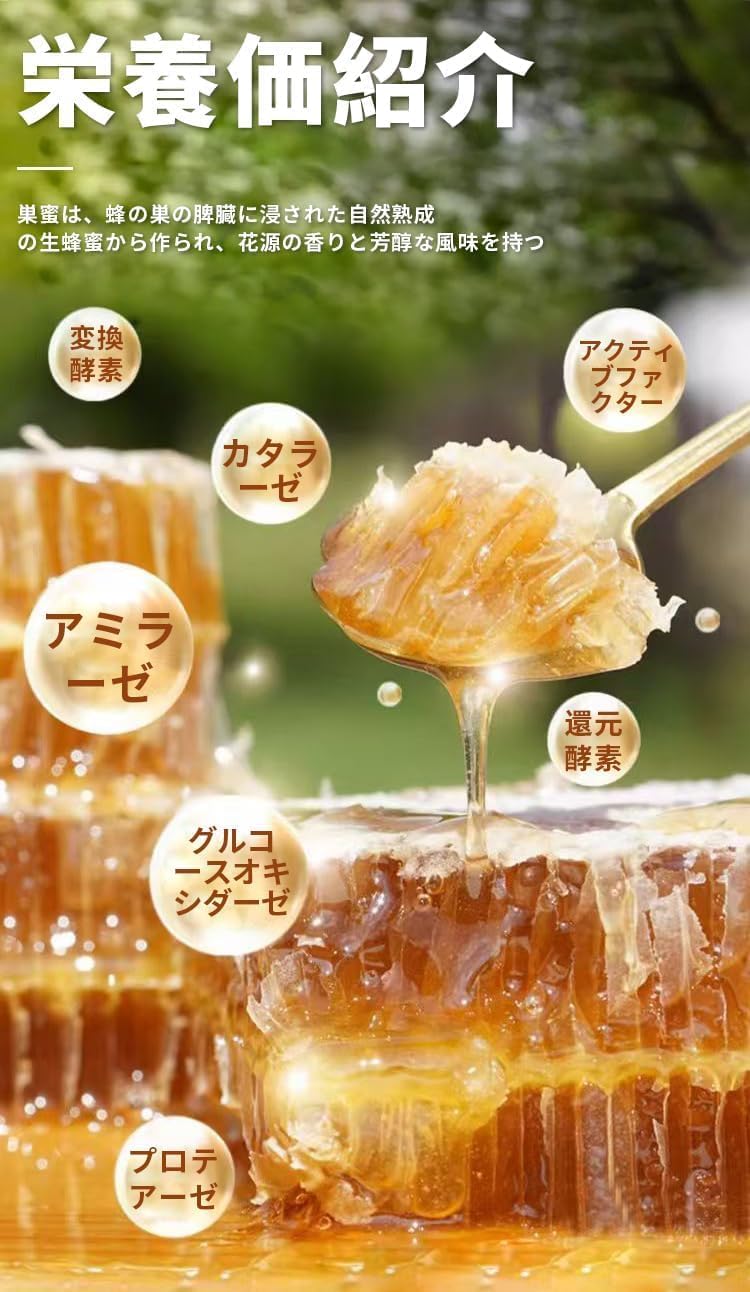 Amazon | 蜂の巣 天然の風味 豊かな口当たり 花の香りが広がる 巣蜜