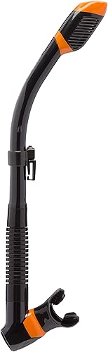 Vista 59 de Cressi Adult Diving Dry Snorkel with Splash Guard and Top Valve - Supernova Dry: Designed in Italy Aguamarina translúcida.