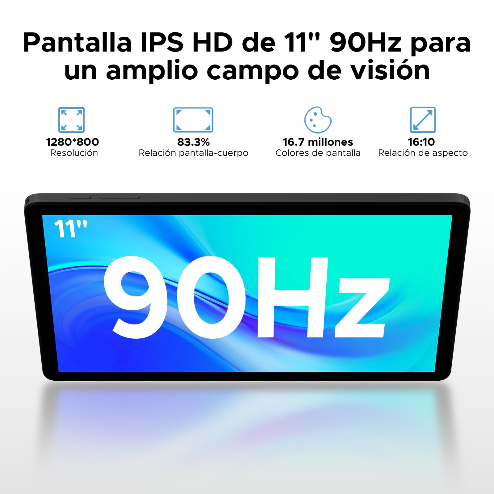 Tab A9 Pro+ Android 16 Tablet 11 Pulgadas, 36GB+128GB/2TB, Batería 8580mAh Tablet con Teclado, Octa-Core Unisoc T7200, Pantalla HD 90Hz Tablets, Widevine L1/ Gemini AI/Face ID/3.5mm Audio