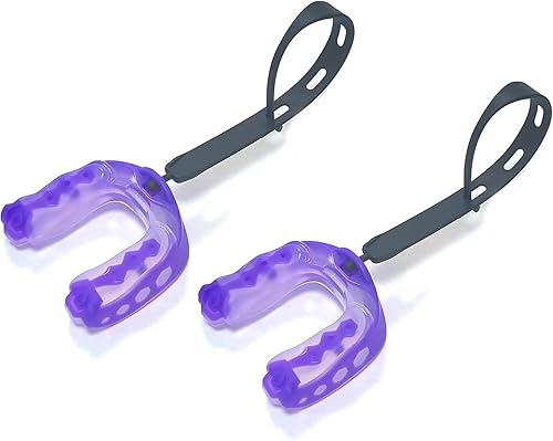 Miniatura 9 de Paquete de 2 protectores bucales de fútbol, protectores bucales deportivos con correa y caja para baloncesto, protector bucal deportivo para