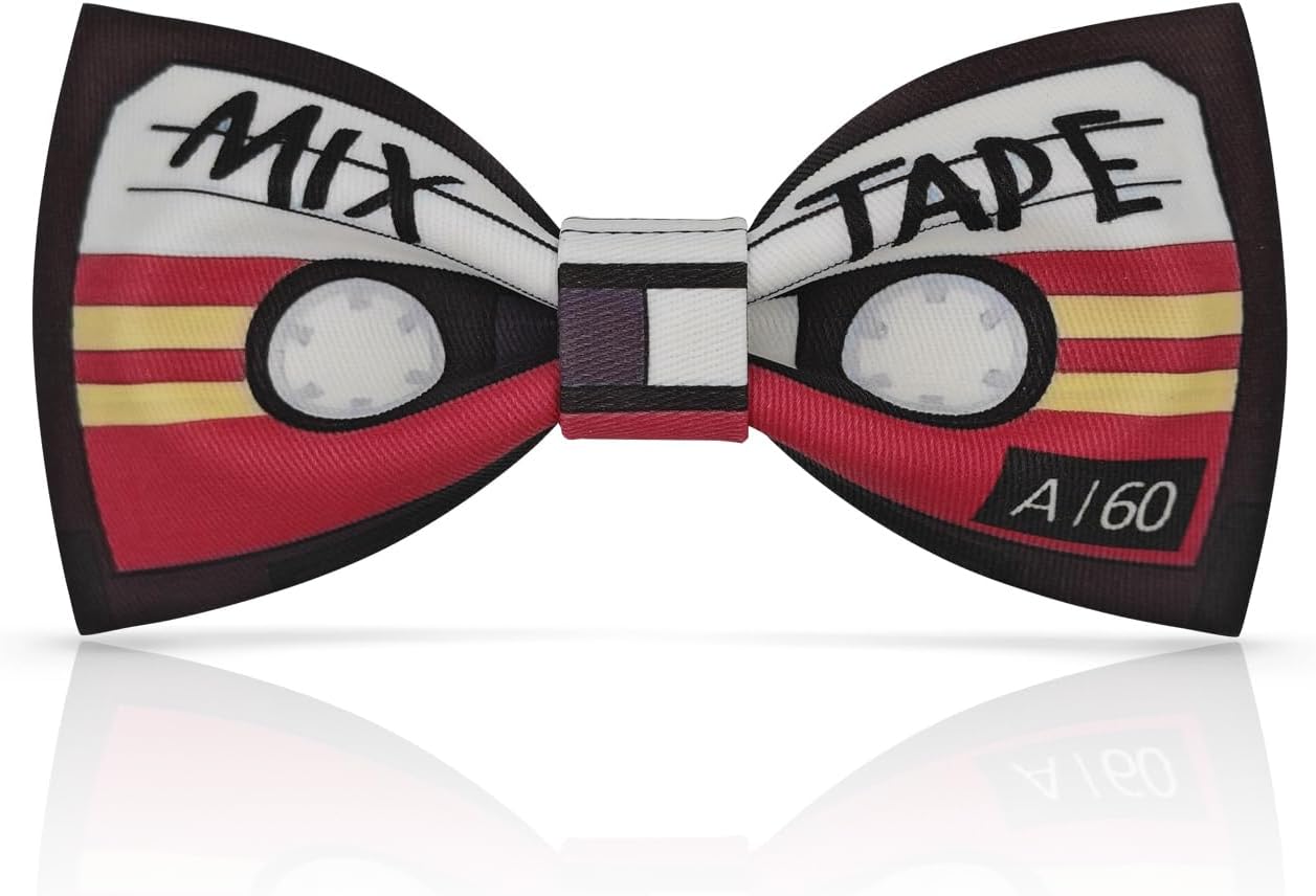 Fun Bow Ties for Men Original Design Print Funny Patterned Particular Fantasy Theme Motif Pre-Tied Bowties for Party