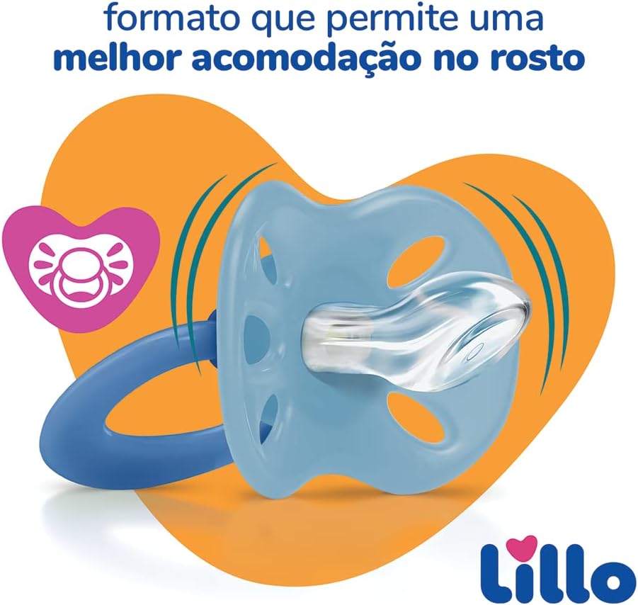 Lillo Kit De Chupeta Anatômica Extra Air Dia E Noite 6+ Meses -Azul