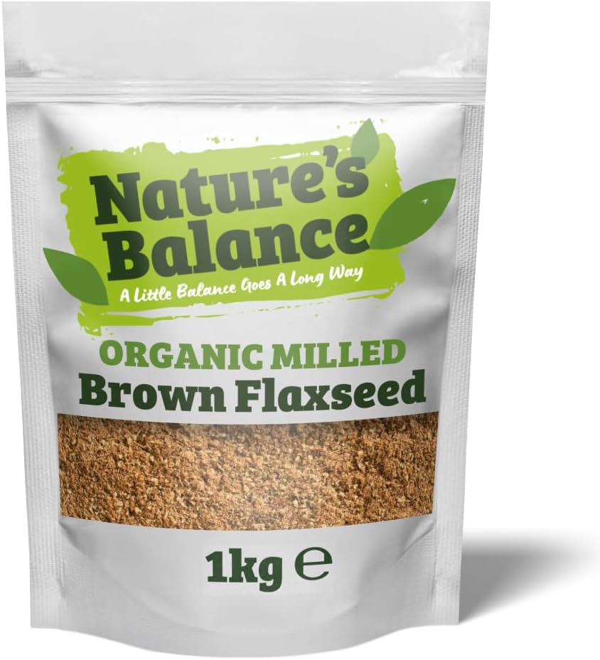 Nature's Balance Organic Milled Flaxseed 1kg - Gluten Free High Fibre Ground Linseed Flax Seed Powder