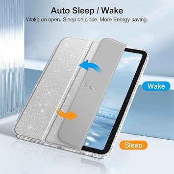 UnDePlus iPad 11.Nesil A16 11inç/10.Nesil 10.9inç ile uyumlu Kılıf Flip Cover Kalem Bölmeli PC Case Simli-Gümüş