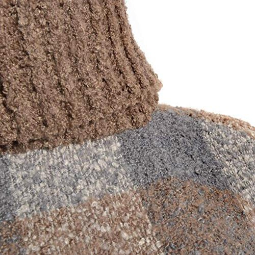 Colygamala Women's Plaid High Collar Poncho Sweater Knit Cape Pullover Shawl2